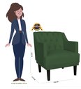 Ver imagem 3 de Kit 2 Poltronas Decorativa Alice Suede Verde Pés Madeira Mz Decor