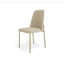 Ver imagem 4 de Kit 3 Cadeiras Estofadas Lucy Aço Dourado Linho Bege