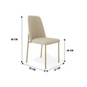 Ver imagem 3 de Kit 3 Cadeiras Estofadas Lucy Aço Dourado Linho Bege