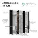Ver imagem 4 de Guarda-roupa Casal 6 Portas Batentes com Espelho Venus Madesa Branco/preto