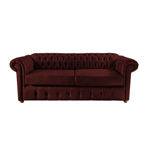 Sofá Chesterfield Luiz Xv 1,80m - Couro Eco Bordo / Recepção, Moveis, Sala, Decoração