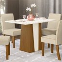 Ver imagem 5 de Mesa de Jantar 4 Lugares Retangular Orus Branco/Nature/Off White