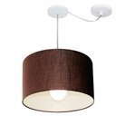 Ver imagem 1 de Lustre Pendente Cilíndrico Com Desvio de Centro Vivare Md-4226 Cúpula em Tecido 40x25cm - Bivolt - C