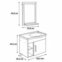 Ver imagem 4 de Gabinete para Banheiro com Cuba e Espelho Armário Suspenso com Porta e Nichos - Branco
