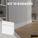Ver imagem 3 de Kit 10 Rodapés de Poliestireno Arquitech 51007 Frisado 7cm 2,40m Branco