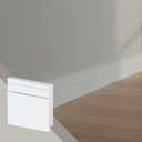Ver imagem 1 de Kit 10 Rodapés de Poliestireno Arquitech 51007 Frisado 7cm 2,40m Branco
