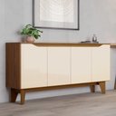 Ver imagem 1 de Buffet Aparador 4 Portas 150cm em MDP com Portas em MDF Nature Off White Branco