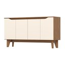 Ver imagem 2 de Buffet Aparador 4 Portas 150cm em MDP com Portas em MDF Nature Off White Branco