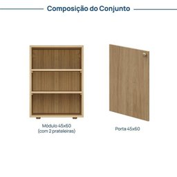 Armário Baixo Módulo 45x60 1 Porta Frame CabeCasa MadeiraMadeira - 3