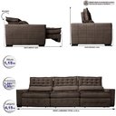 Ver imagem 2 de Sofá Retrátil e Reclinável 4,15m Cama inBox Big Puffer com SoftGel D40 Velupluma Café