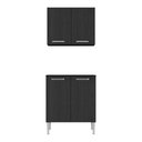Ver imagem 6 de Kit Armário de Cozinha Aéreo com Balcão 70cm 4 Portas Pequim Multimóveis Mp2380 Preto