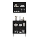 Ver imagem 4 de Kit Armário de Cozinha Aéreo com Balcão 70cm 4 Portas Pequim Multimóveis Mp2380 Preto