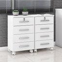 Ver imagem 5 de Kit 2 Gaveteiros para Escritório Gávea com Chave Branco Fosco – Móveis Leão