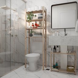 Movel de Banheiro Armario de Pia Banheiro Compacto Multiuso Technox Marron - 6