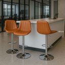 Ver mais imagens de Kit 2 Banqueta Bar Concha Ajustável em Couro Ecológico Design Moderno Base Cromada Marrom