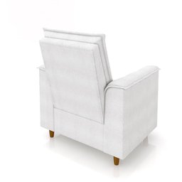 Poltrona do Papai/vovô/mamãe Sala de Estar Kate Pés Palito Bouclê Off White - New Belle Kate Dia Das - 5