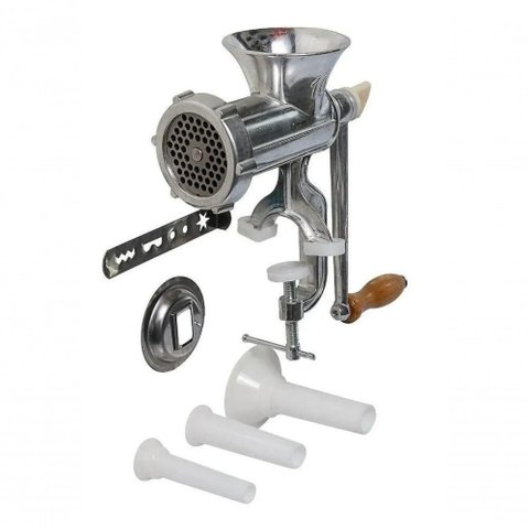 Moedor de Carne N 10 + Jogo de Funil para Fazer Linguiça