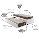 Ver imagem 4 de Bicama Box Solteirão 103x208 Courino Linho Branco com 2 Colchões Relax Adorabile Molas Ensacadas