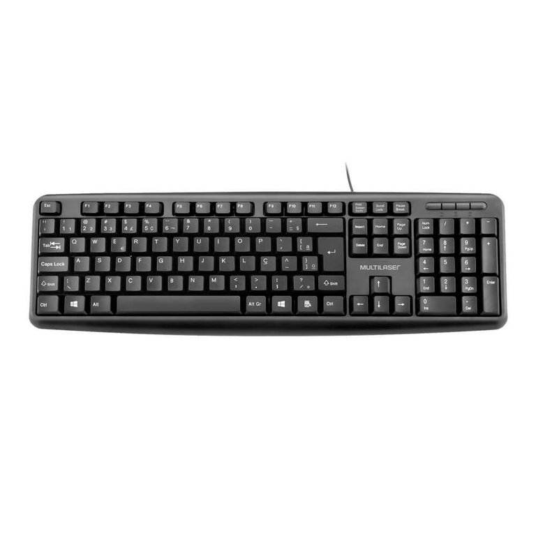 Teclado Multilaser Usb Slim Preto Tc065 Teclado Multilaser Usb Slim Preto Tc065