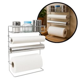 Suporte Cook Porta Rolos Parede 5 em 1 Aço Cromado Prime - Mundial Casa - 6