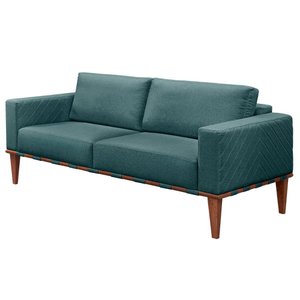 Sofá Namoradeira Bella Luxo Castellar Móbile Linho Azul