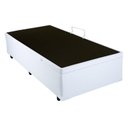 Ver imagem 2 de Base Cama Box Baú Blindado Solteiro Couro Sintético Branco 43x88x188