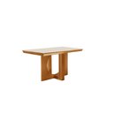 Ver imagem 2 de Mesa Tampo Vidro/MDF Frisa Marrom/Cinamomo/Off White