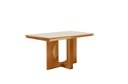 Ver imagem 2 de Mesa Tampo Vidro/MDF Frisa Marrom/Cinamomo/Off White
