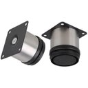 Ver imagem 3 de 5peças - Pé para Móveis Redondo Aço Inox 5cm Regulável