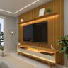 Painel e Rack Ripado com LED Nobre 230 Naturale Off White - Gelius - 1