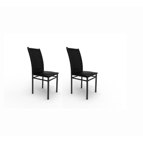 Conjunto 2 Cadeiras Tókio Art Panta Aço Preto/Preto