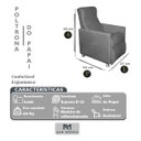 Ver imagem 2 de Poltrona Cadeira do Papai Reclinável Confortavel Veludo:Cinza/Liso