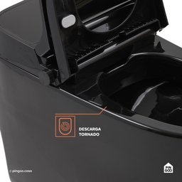 Vaso Sanitário Monobloco Caixa Acoplada Privada Bidê Celestita Pingoo.casa - Preto - 7