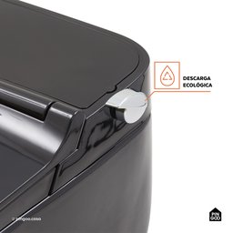 Vaso Sanitário Monobloco Caixa Acoplada Privada Bidê Celestita Pingoo.casa - Preto - 8
