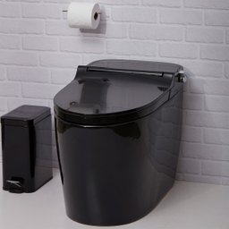 Vaso Sanitário Monobloco Caixa Acoplada Privada Bidê Celestita Pingoo.casa - Preto - 2