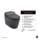 Ver imagem 4 de Vaso Sanitário Monobloco Caixa Acoplada Privada Bidê Celestita Pingoo.casa - Preto