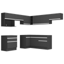 Ver imagem 7 de Armário de Cozinha Completa de Canto com Rodapé Veneza Multimóveis Mp2106.898 Preto/branco