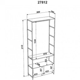 Guarda-Roupa Closet Industrial 3 Módulos 4 Gavetas e 1 Mesa Lateral - 7