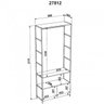 Guarda-Roupa Closet Industrial 3 Módulos 4 Gavetas e 1 Mesa Lateral - 7