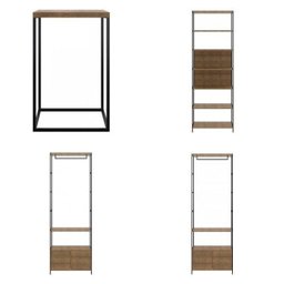 Guarda-Roupa Closet Industrial 3 Módulos 4 Gavetas e 1 Mesa Lateral - 4