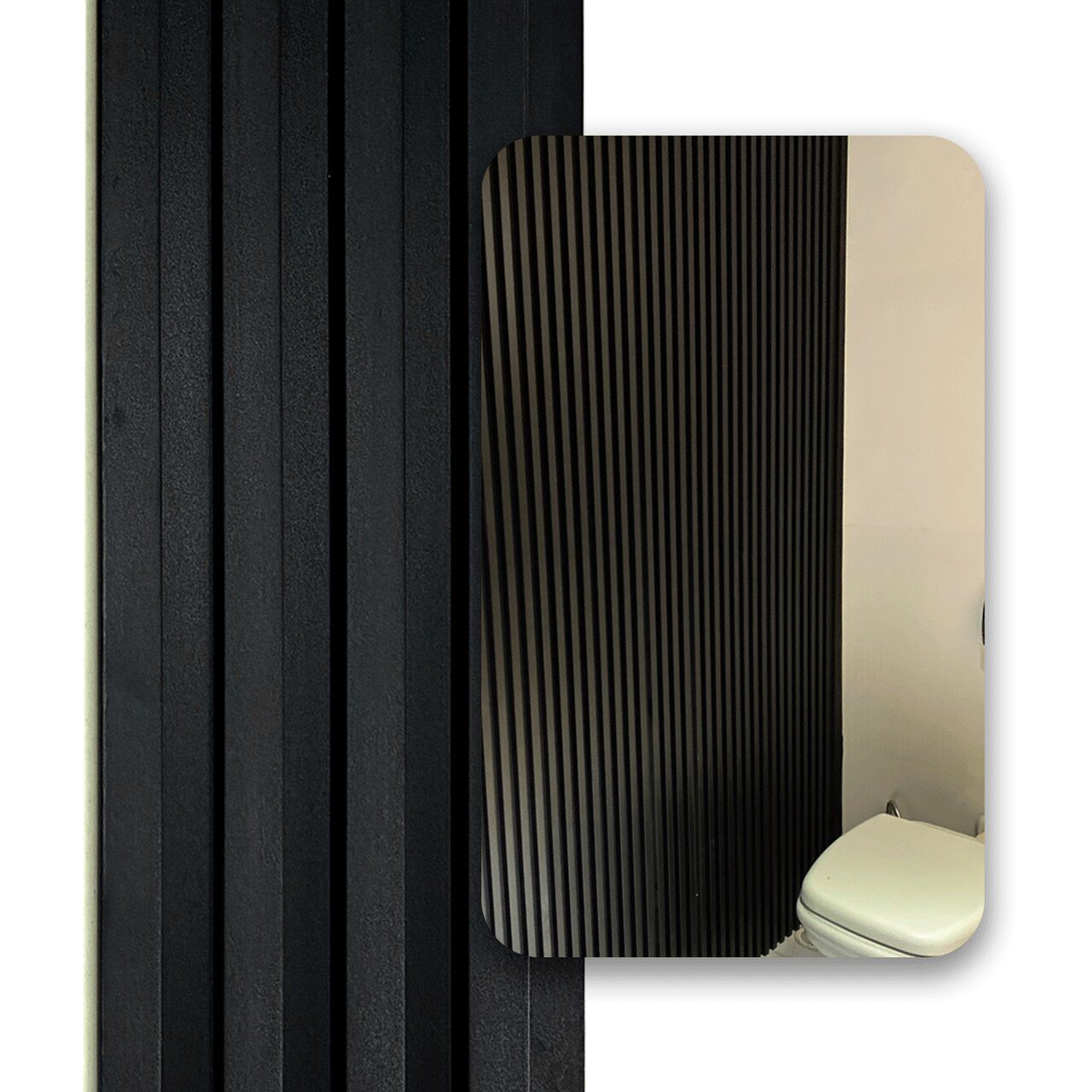 Painel Ripado Wpc Interno Wave Cor: Preto 2,90m X 14cm (0,406m²)