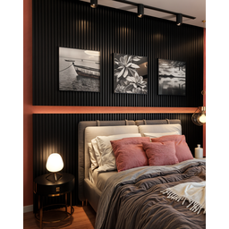 Painel Ripado Wpc Interno Wave Cor: Preto 2,90m X 14cm (0,406m²) - 3