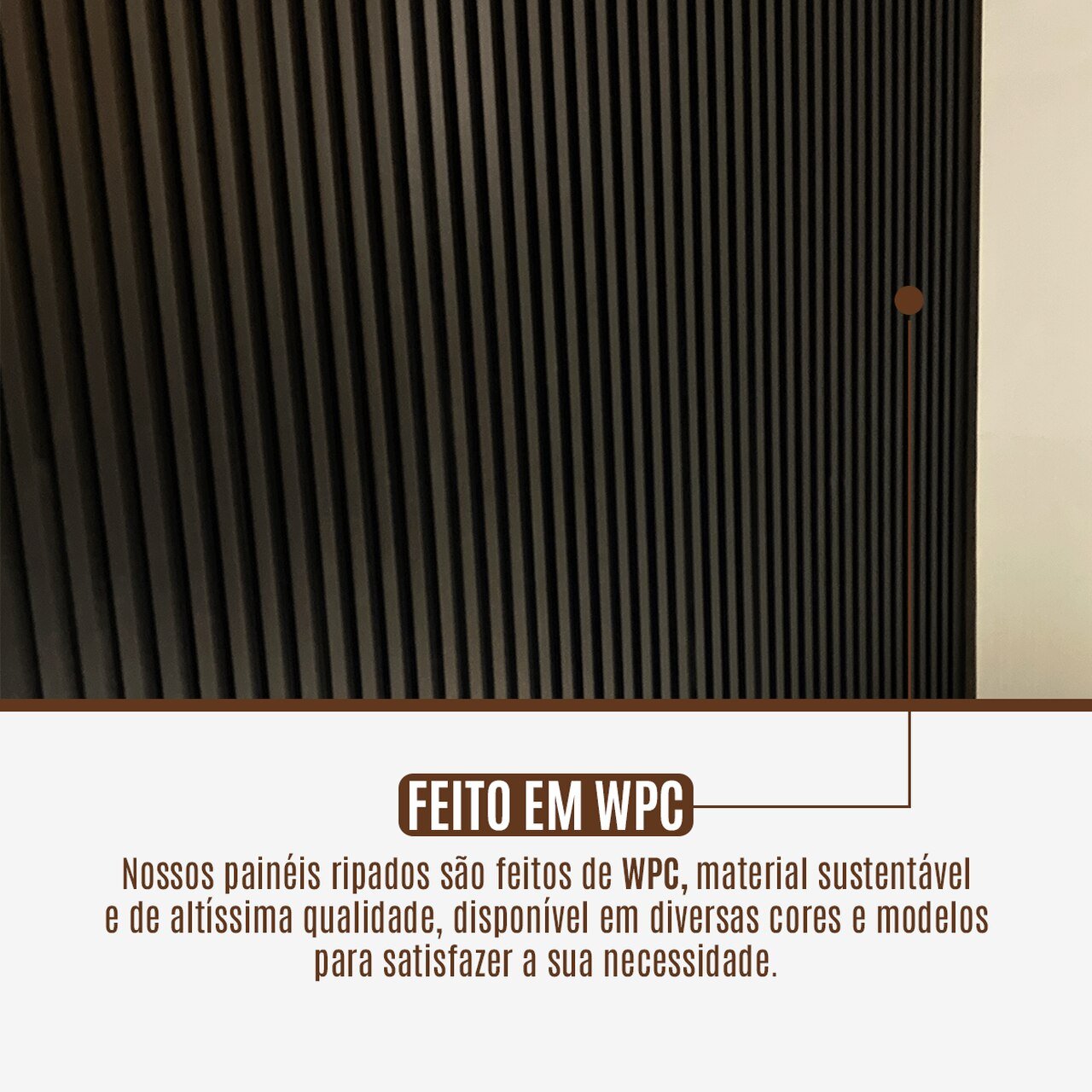 Painel Ripado Wpc Interno Wave Cor: Preto 2,90m X 14cm (0,406m²) - 6