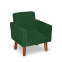 Ver imagem 2 de Mini Poltrona Cadeira Infantil Nina de Criança Suede Verde Marrom Pés Palito