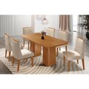 Ver imagem 1 de Conjunto: Mesa de Cozinha Maldivas Tampo Curvo 180cm+6 Cadeiras Maldivas Madeira Naturale -