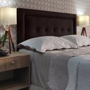Ver imagem 1 de Cabeceira Queen Estofada Veneza 05 Diamond 1 Suede Marrom 160 X 120 Rbl