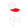 Kit 4 Banquetas Bertoia Branca D60 com Assento Vermelho - 2