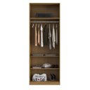 Ver imagem 4 de Guarda Roupa Modular 2 Portas com Prateleiras/cabideiros 90cm Altezza Clean Belmax:freijó