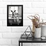 Quadro para Decorar Banheiro - Canguru 45x34cm - com Vidro:moldura Branca - 1