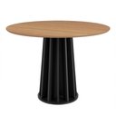 Ver imagem 3 de Conjunto Mesa de Jantar Redonda com 4 Cadeiras Tampo MDF Freijó Bege 105cm Dalla Costa Móveis